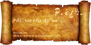 Péterffy Éva névjegykártya