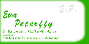 eva peterffy business card